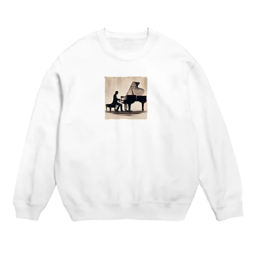 ピアノを弾く天使 Crew Neck Sweatshirt