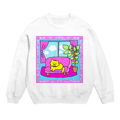 休憩猫 Crew Neck Sweatshirt