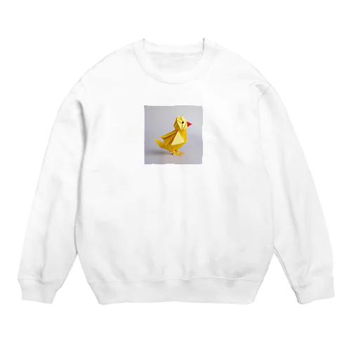 折り紙ひよこグッズ Crew Neck Sweatshirt