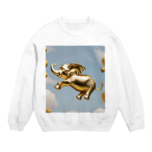 空飛ぶ黄金の象 Crew Neck Sweatshirt