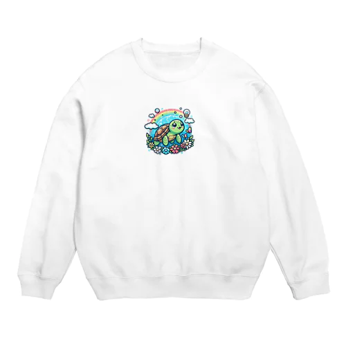 かわいいカメ Crew Neck Sweatshirt