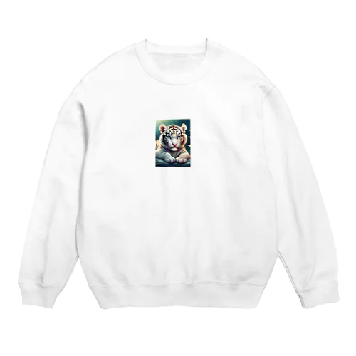 可愛いホワイトタイガー Crew Neck Sweatshirt