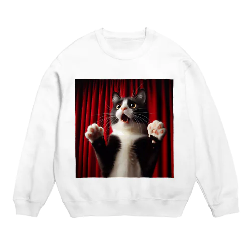 びっくり猫君 Crew Neck Sweatshirt