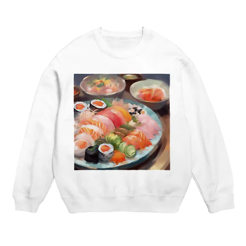 美しい寿司の絵画 Crew Neck Sweatshirt