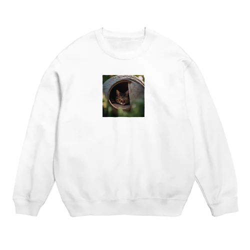 丸まって寝る猫 Crew Neck Sweatshirt