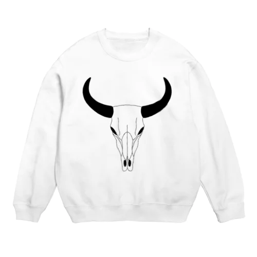 牛の頭蓋骨 Crew Neck Sweatshirt