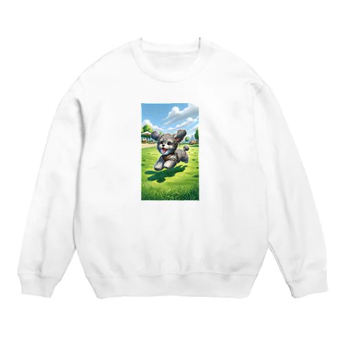 トイプードルの男の子 Crew Neck Sweatshirt