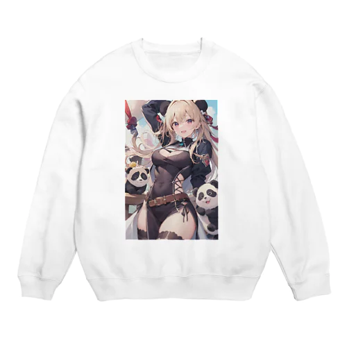 癒しのパンダ姉さん Crew Neck Sweatshirt