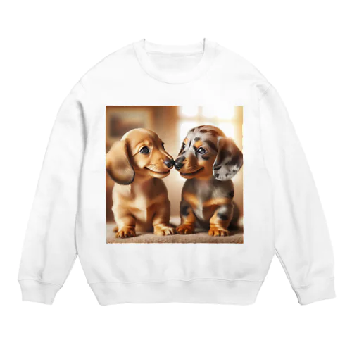 かわいい双子のダックス！ Crew Neck Sweatshirt