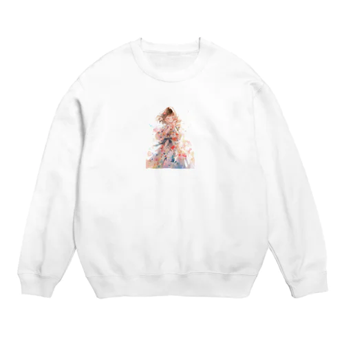 花柄模様の服を着た女性　なでしこ1478 Crew Neck Sweatshirt