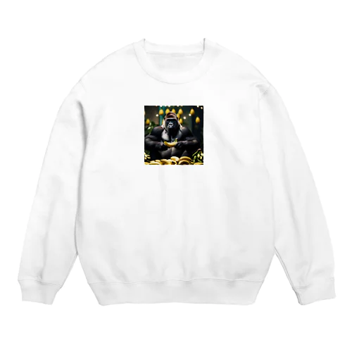 バナナの芸術的な盛り付けをするゴリラ Crew Neck Sweatshirt