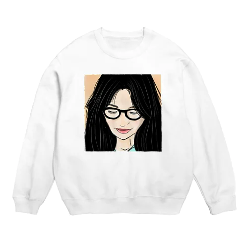 メガネ美人 Crew Neck Sweatshirt