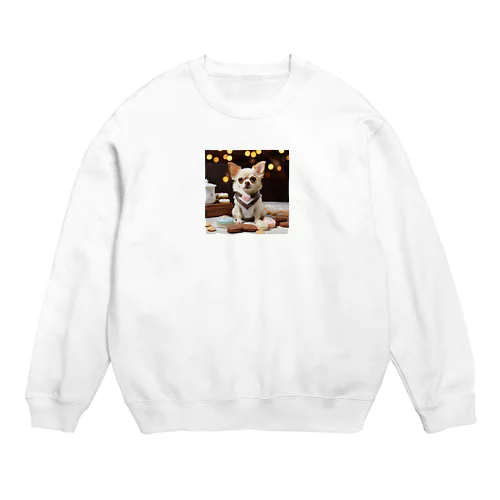 🎀チワワの幸せな一吠え🐕💓 - 心温まる家族の物語 Crew Neck Sweatshirt