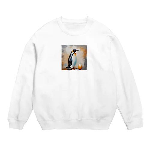 卵を温かく見守っているペンギン Crew Neck Sweatshirt