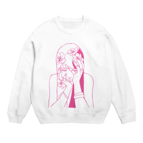ピンク女の子ちゃん Crew Neck Sweatshirt