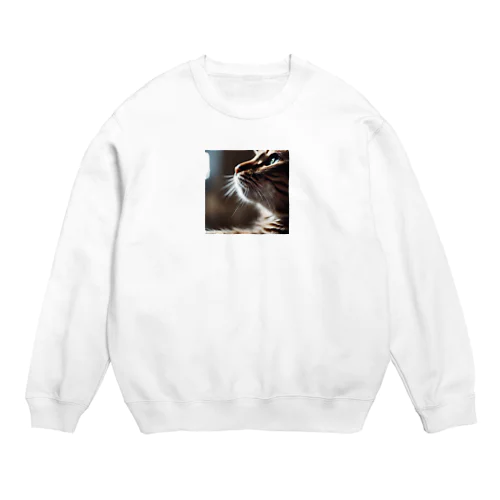 窓辺で風を感じている猫 Crew Neck Sweatshirt