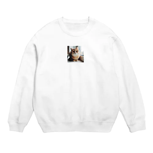 お日さまにゃんこ Crew Neck Sweatshirt