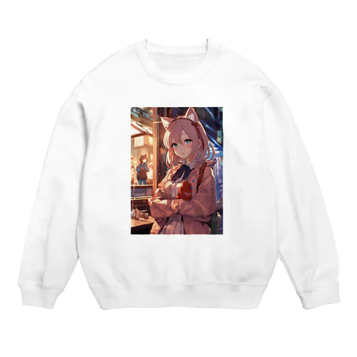 二次元の女の子 Crew Neck Sweatshirt