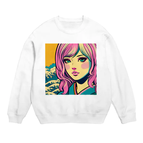 令和・浮世絵ギャル Crew Neck Sweatshirt