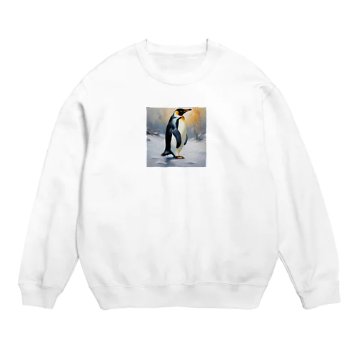 困難に立ち向かう勇敢なペンギン Crew Neck Sweatshirt