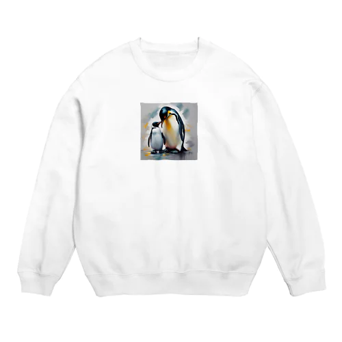 愛する家族と幸せに暮らすペンギン Crew Neck Sweatshirt