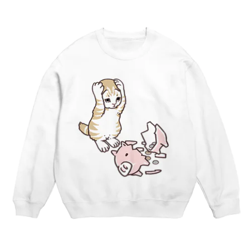 やっちまったニャーちゃん Crew Neck Sweatshirt