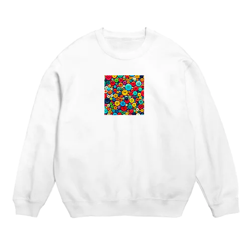 カラフルボタン Crew Neck Sweatshirt