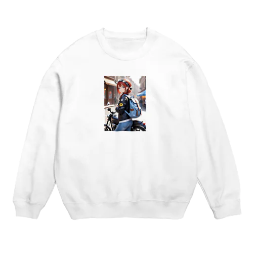 バイク女子そら Crew Neck Sweatshirt