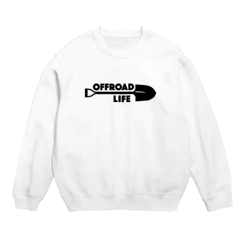 オフロードライフ スコップデザイン クロカン ブラック Crew Neck Sweatshirt