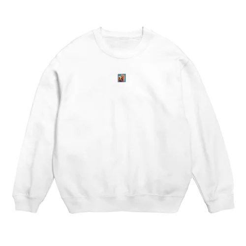 体がロボットで、顔が猫の画像 Crew Neck Sweatshirt