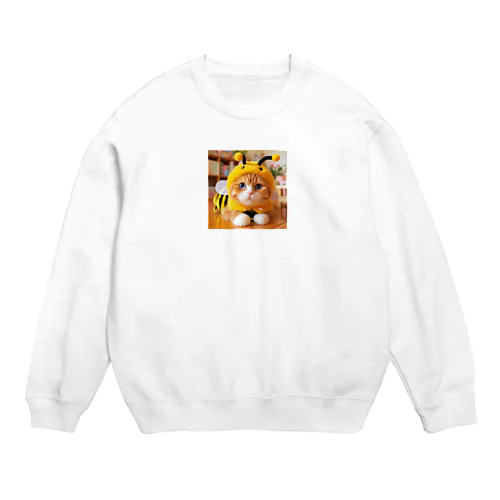 ミツバチ🐝のコスプレをした🐱にゃんこ🐾 Crew Neck Sweatshirt