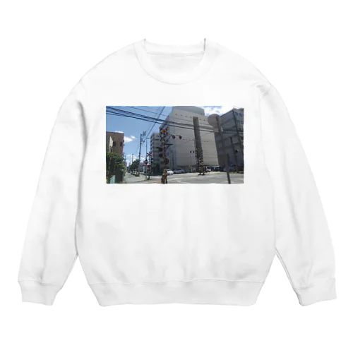 街角のC型踏切 Crew Neck Sweatshirt