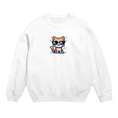 きらりんサングラスにゃんこ Crew Neck Sweatshirt