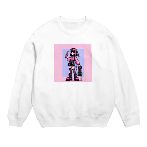 ピクセルピンモンガール2 Crew Neck Sweatshirt