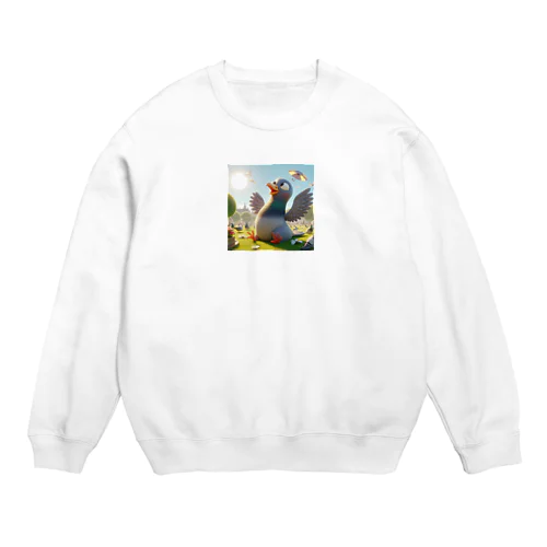 明るい子供のハト Crew Neck Sweatshirt