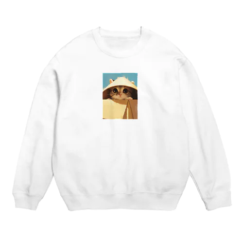 箱からのぞいている子猫　ラフルール　1859 Crew Neck Sweatshirt