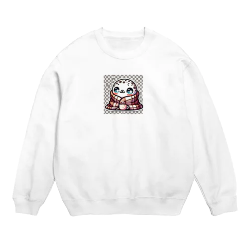 ブランケットにくるまるゴマフアザラシ Crew Neck Sweatshirt