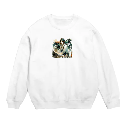 バイク女子サキ Crew Neck Sweatshirt