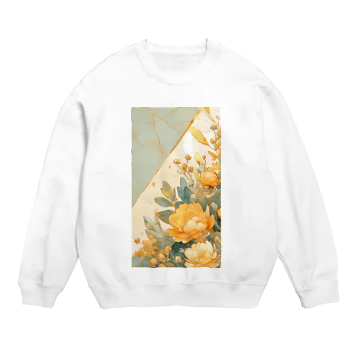 Lucky Flower Green Yellow Crew Neck Sweatshirt