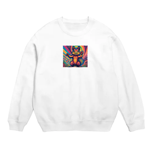 サイケなリスくん Crew Neck Sweatshirt