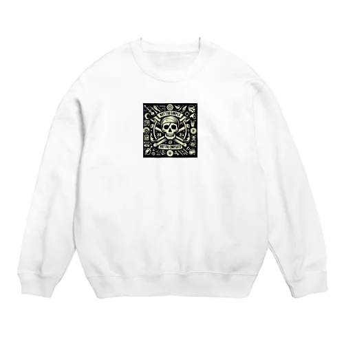 海賊旗風スカル Crew Neck Sweatshirt