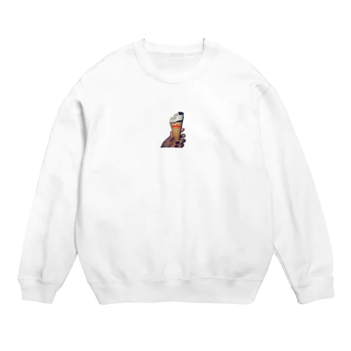 食べかけのアイスクリーム Crew Neck Sweatshirt