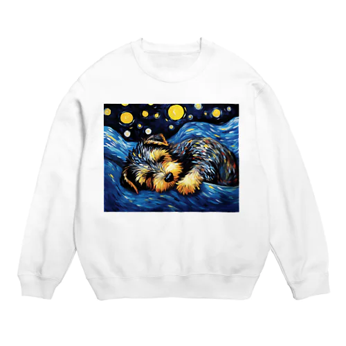 【星降る夜 - シュナウザー犬の子犬 No.2】 Crew Neck Sweatshirt