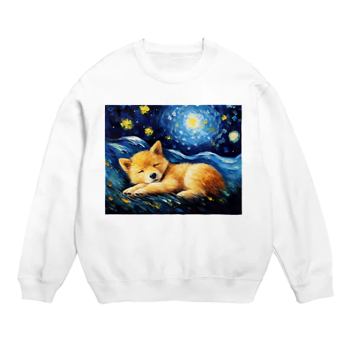 【星降る夜 - 柴犬の子犬 No.1】 Crew Neck Sweatshirt