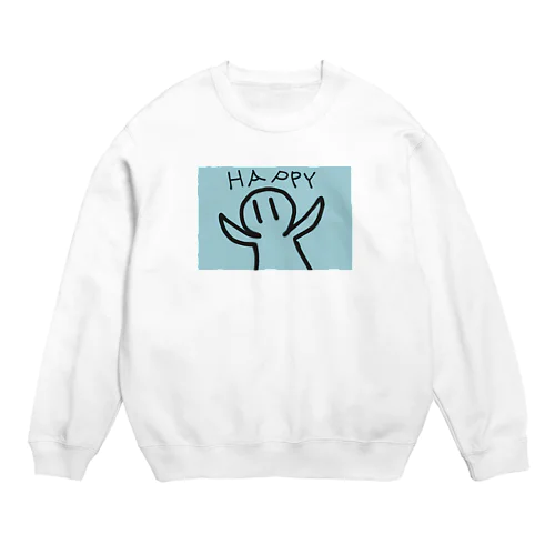 HAPPYなコンセント君（水色） Crew Neck Sweatshirt