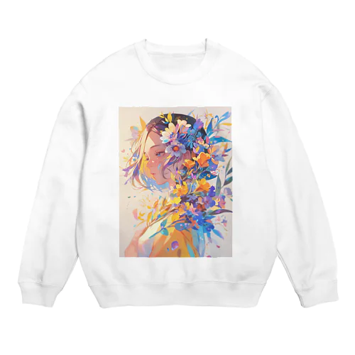 花に囲まれて　BLUE PLUM  691 Crew Neck Sweatshirt