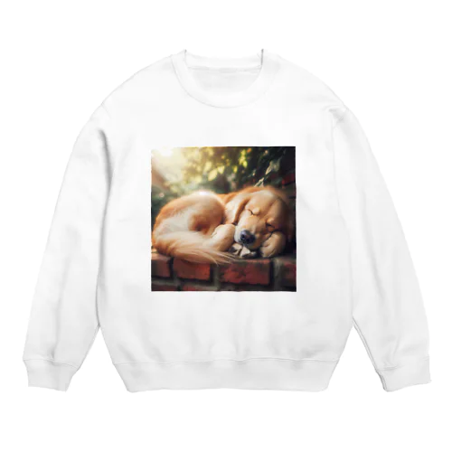 犬がぐっすり眠っている姿、超キュート！🐶💤 Crew Neck Sweatshirt