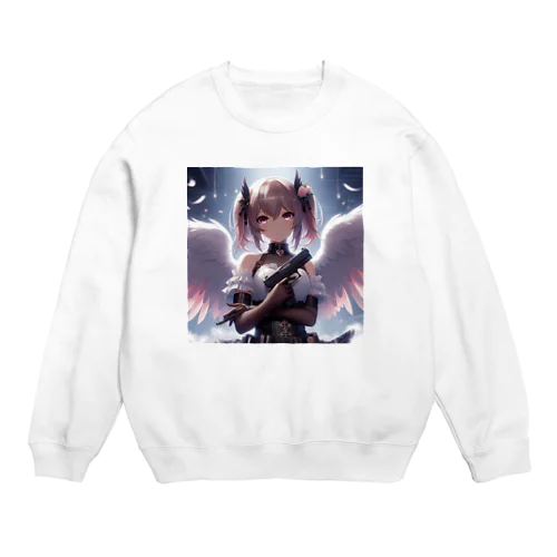 堕天使少女ハンドガン Crew Neck Sweatshirt