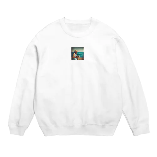 海と女の子 Crew Neck Sweatshirt