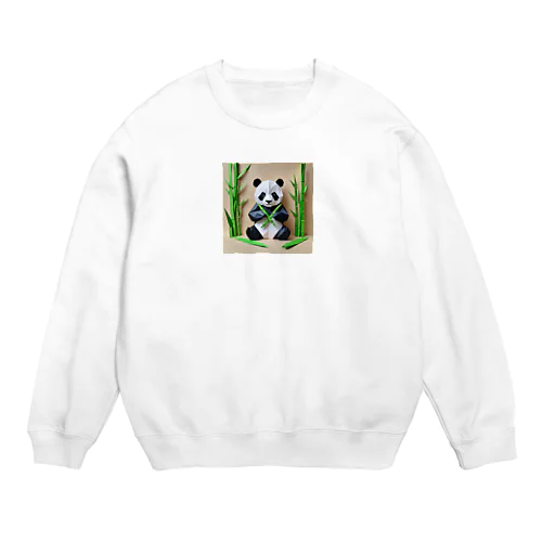 竹を食べるパンダ Crew Neck Sweatshirt